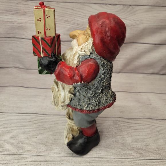 Santa With Stack of Packages Figurine 10" Tall - Picture 6 of 10